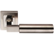 Eurospec Fagus Square Mitred Stainless Steel Door Handles - Satin Stainless Steel - SSL1406DUO (sold in pairs)